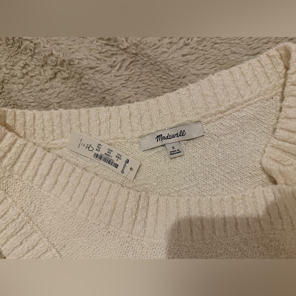 Madewell Women's Ivory Crew Neck Sweater